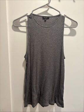 Massimo Dutti Ribbed Muscle Tee - Charcoal